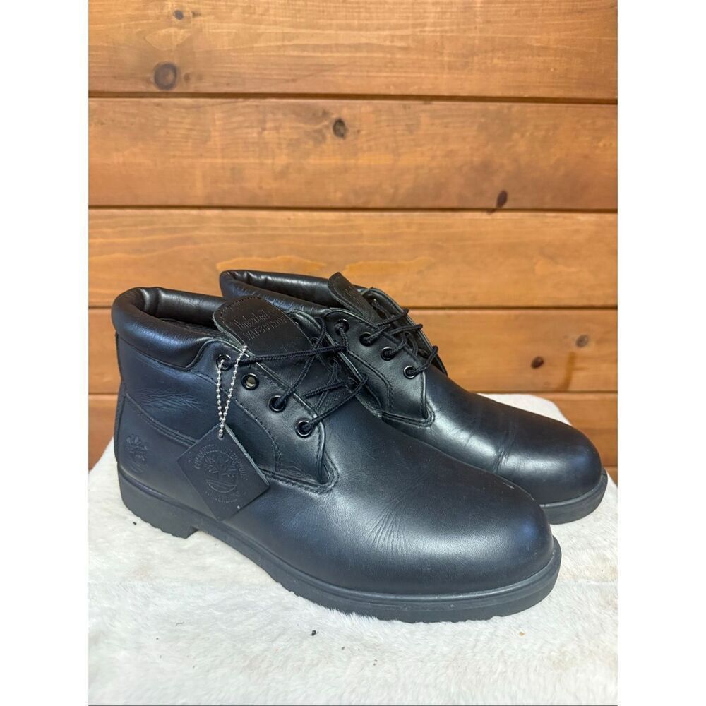 Timberland Men's 1973 Newman Waterproof Chukka Boots black leather Sz 10.5
